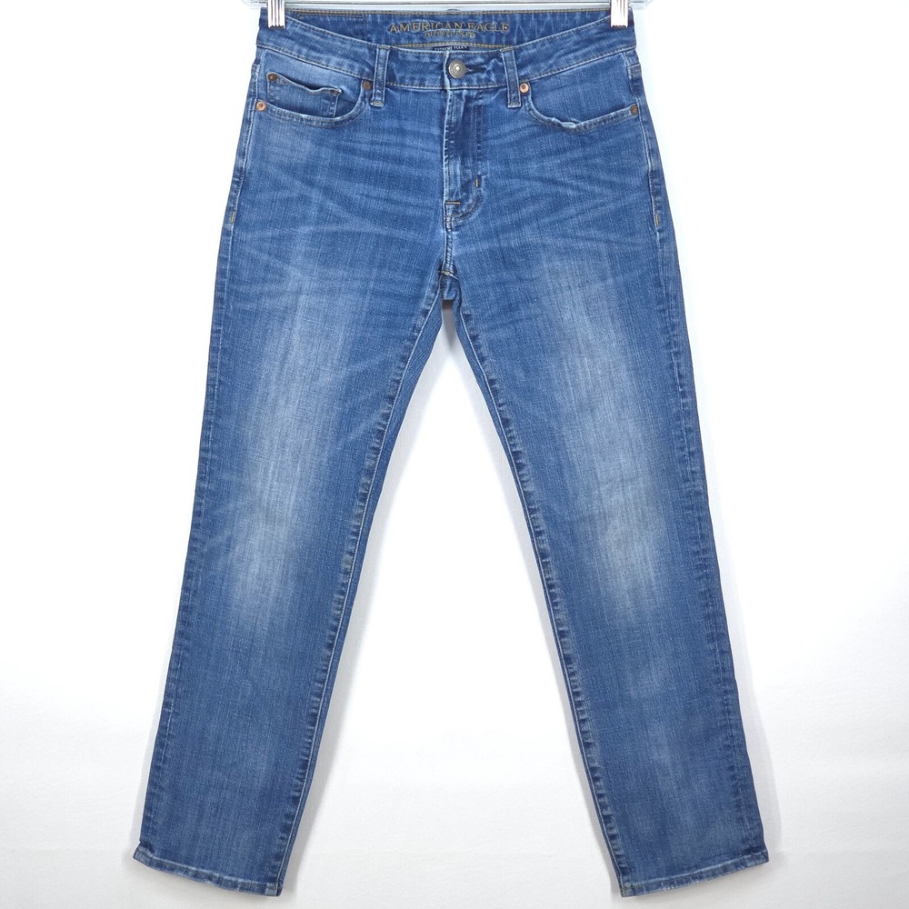 AMERICAN EAGLE Extreme Flex 4 Jeans Men's 28x27 Straight Leg Stretch Denim Faded
